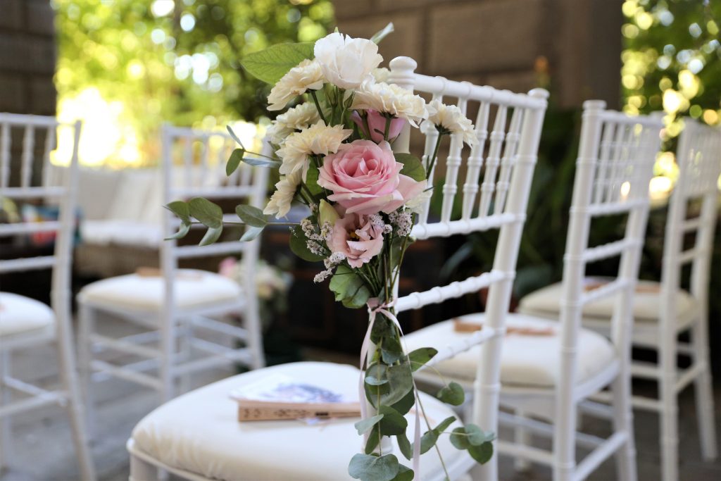 Foto de decoracion nupcial en Castello Quistini. Elopement