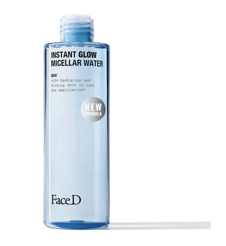 Foto del limpiador Instant Glow Micellar Water de Face D, sobre fondo blanco